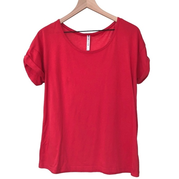 Fabletics Hot Pink Short Sleeve T-Shirt Athletic Running Stretchy - Picture 1 of 13